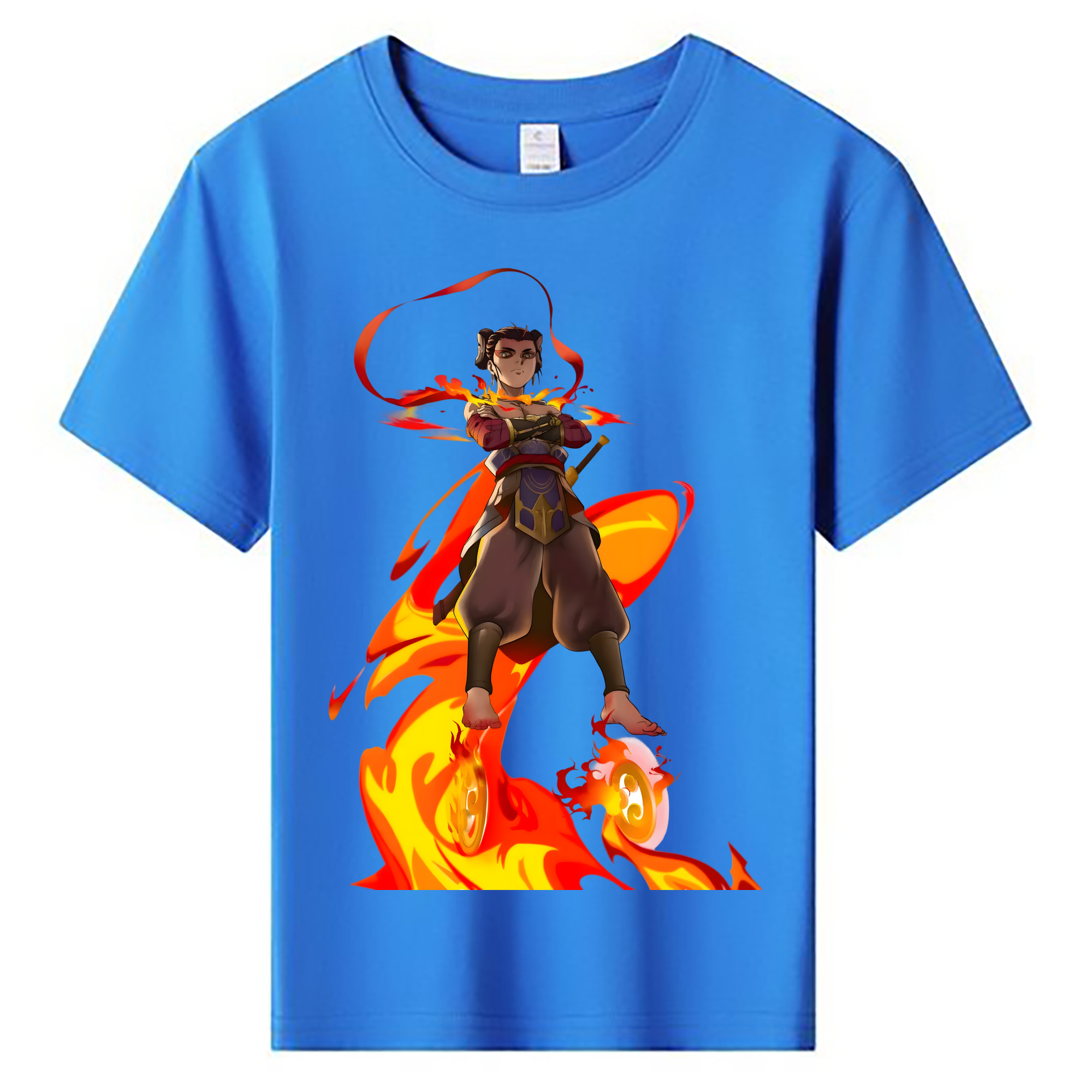 （画像用） Ne Zha 2 ナタ 魔童の大暴れ 綿100％キッズTシャツ（フロントプリント）